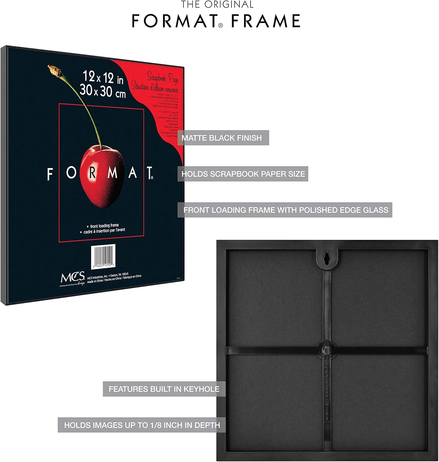 MCS Format Frame, Black, 12 x 12 in, Single