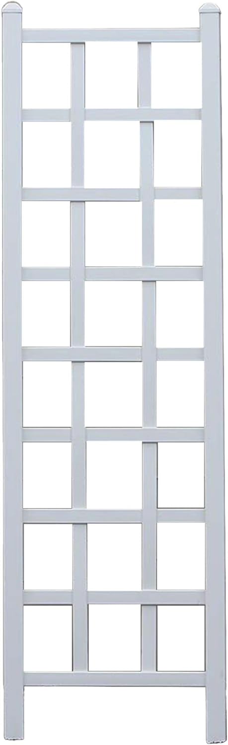 Dura-Trel Providence 22 x 75 Inch PVC Vinyl Outdoor Garden Patio Trellis, with Ground Anchors, White