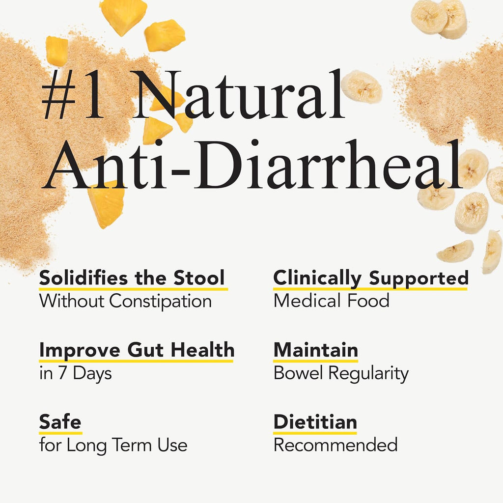 Medtrition Banatrol Natural Anti-Diarrheal with Prebiotics, Relief for IBS and Recurring Diarrhea, Clinically Supported Food, Non-Constipating, 28 Servings (Pineapple)