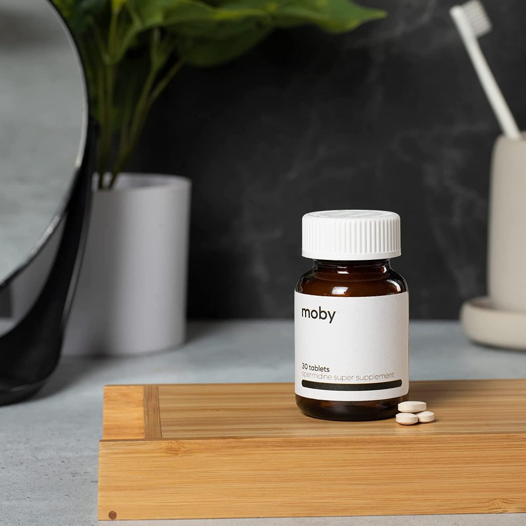 Moby Spermidine Supplement - Over 100x More Potent Than Wheat Germ Extract - 10mg Per Capsule - 99% Pure Spermidine - Clinically Tested - 3rd Party Tested - Made in The USA - 30 Day Supply