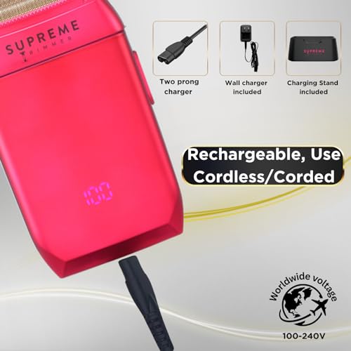 SUPREME TRIMMER Foil Shaver STF602 | Men's Electric Razor for Men (150 Min Runtime) Waterproof Shaver Barber use | Crunch (Upgraded Motor) Black
