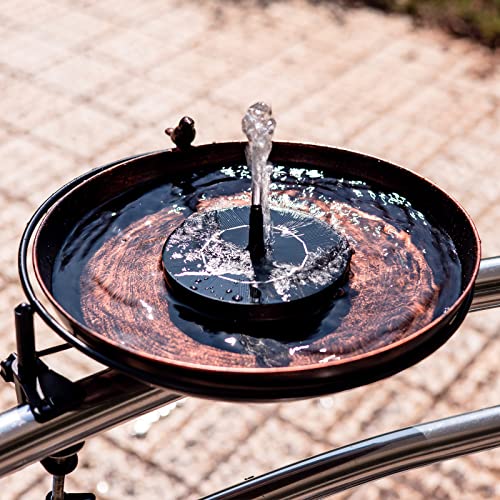 13 Inches Deck Bird Bath, Metal Bird Bath Bowl Unheated with Clamp Detachable, Bird Baths for Outdoors Railing Balcony Garden Decor