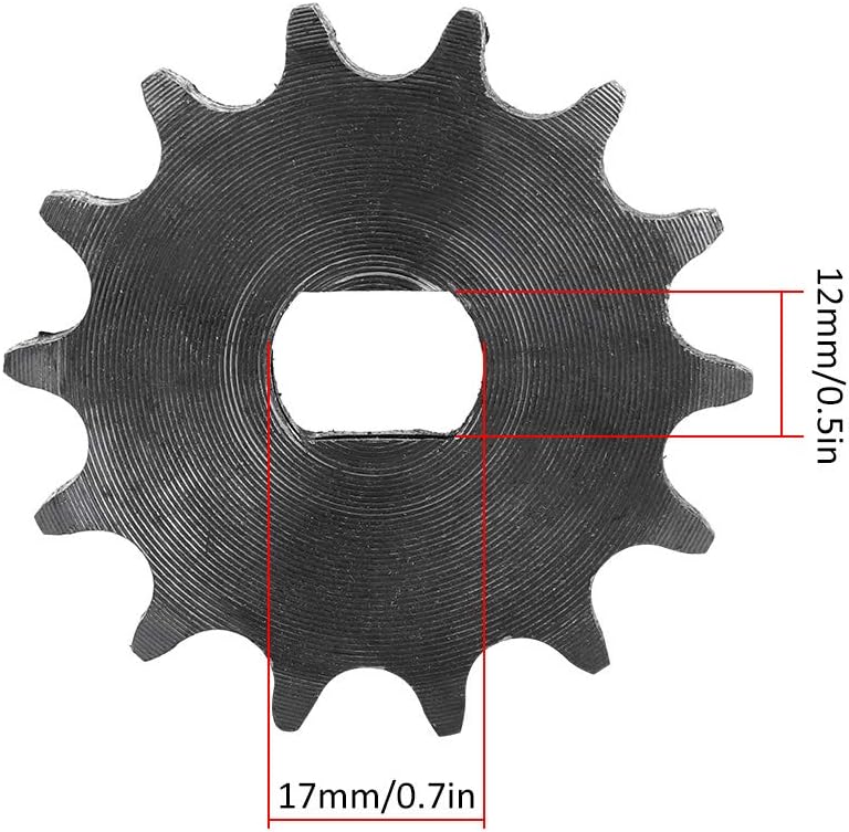 Qiilu 25H Sprocket Bike Sprocket and Chain 14 Tooth Sprocket Gear 428 Metal Chain Sprocket for Electric Scooter 12X17Mm