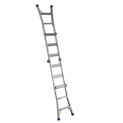COSCO 18 ft Reach Height Aluminum Multi-Position Ladder, 300 lb. Load Capacity Type IA Duty Rating