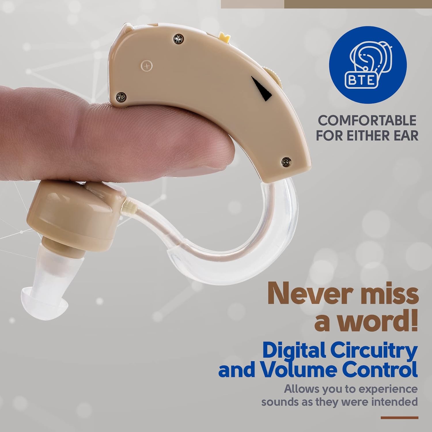 MEDca BTE Behind the Ear Sound Amplifier Super Mini Size Sound Enhancer