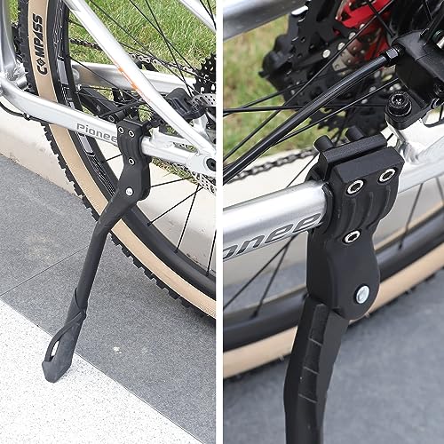 Bike Kickstand Adjustable for 26-29 Inch Aluminum Alloy Bicycle Kick Stands for Adult Bikes Black