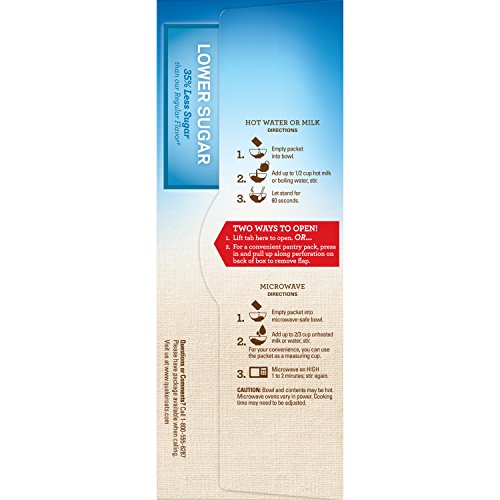 Quaker Instant Oatmeal Lower Sugar, Flavor Variety Pack, 10 Count Boxes, 11.5 Ounce, (Pack of 4)