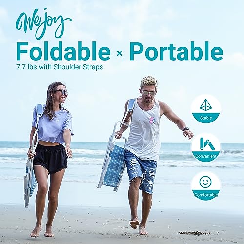 #WEJOY Folding Webbed Lawn Beach Chair - Heavy Duty Portable Outdoor Chair with Hard Armrest for Camping,Garden,Concerts,Festivals and Sand Picnic BBQ,265 LBS