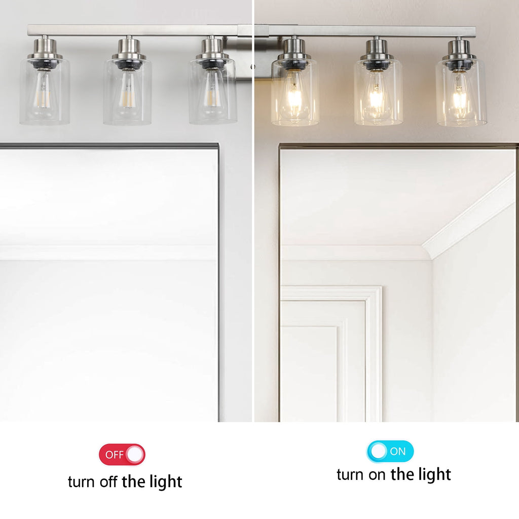 LuxDecor 6-Light Bathroom Vanity Light with Crystal Shades, Chrome Finish LED Wall Light (Bulbs Excluded)