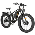 2000W Dual Motor Electric Bike for Adults, 35 Mph 60 Miles AWD Ebike, 48V 22.4Ah Fat Tire MTB E Bikes, 26'' Full Suspension Hydraulic Disc Brake Adult Electric Bicycles for Men & Women