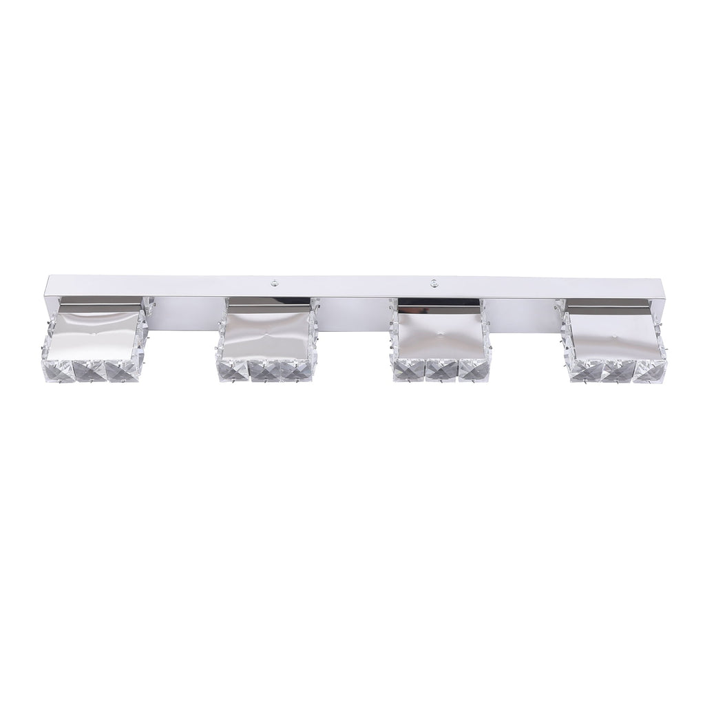 4-head LED Over Mirror Light Modern Waterproof Bathroom Over Mirror Light Wall-Mounted Long Over Mirror Light Vanity Crystal Front Mirror Toilet Wall Lamp Make-up Light