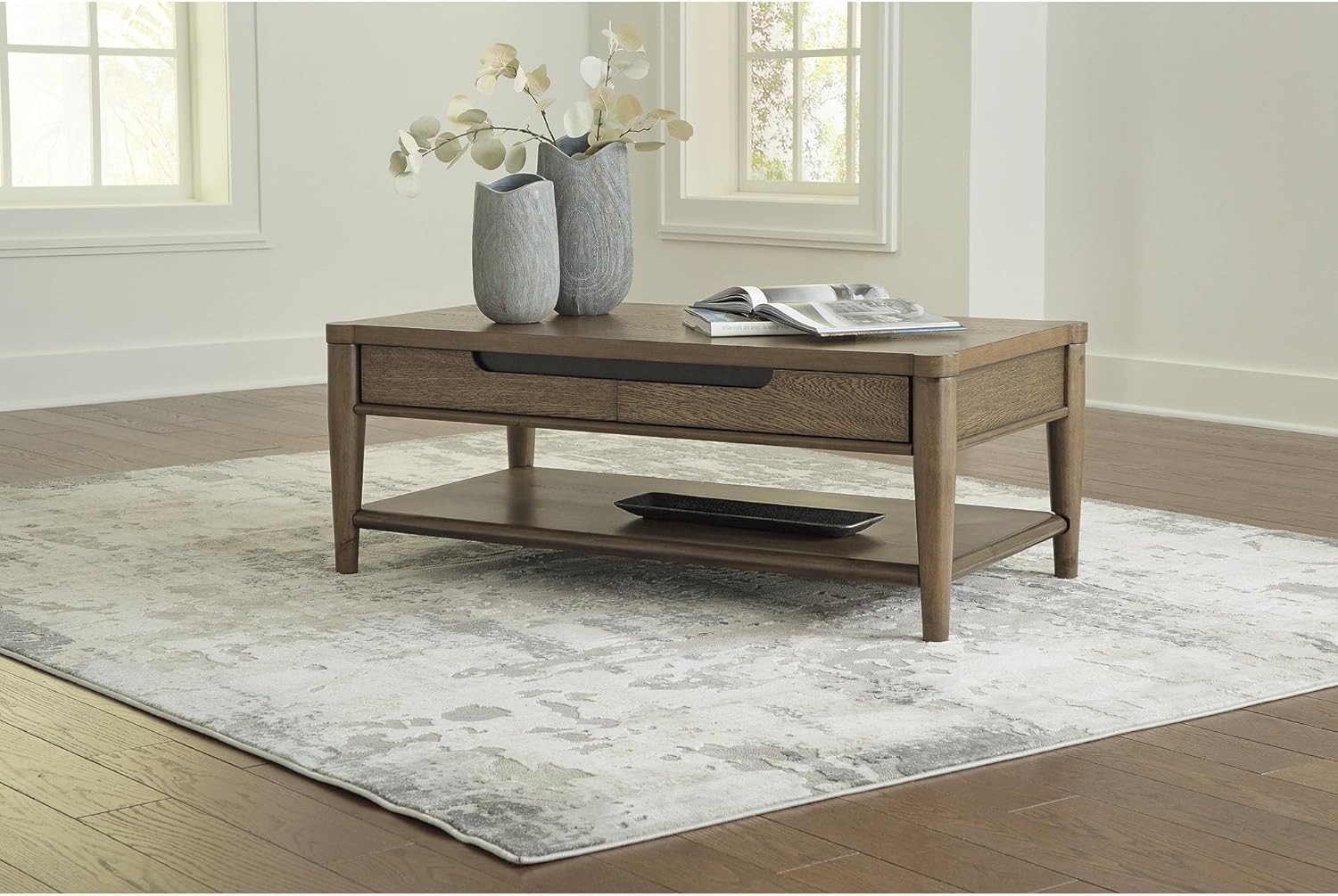 Signature Design by Ashley Roanhowe Coffee Table, 50" W x 26" D x 19" H, Dark Brown