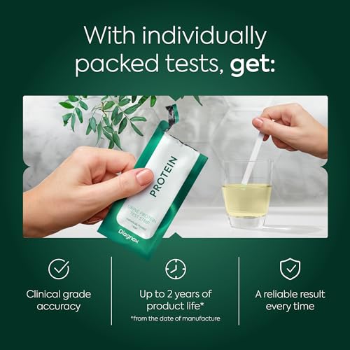 Protein Urine Test Strips Kit - Individually Packed at Home Urine Protein Test Strips - Urinalysis Strips for Protein in Urine (30 Pack)