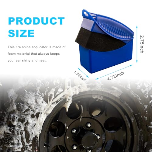 Augeny Tire Dressing Applicator, Reusable Car Tire Shine Sponge Applicator Pad with Lid, Durable Foam Auto Wheel Detailing Applicator for Vehicle Waxing Polishing Cleaning