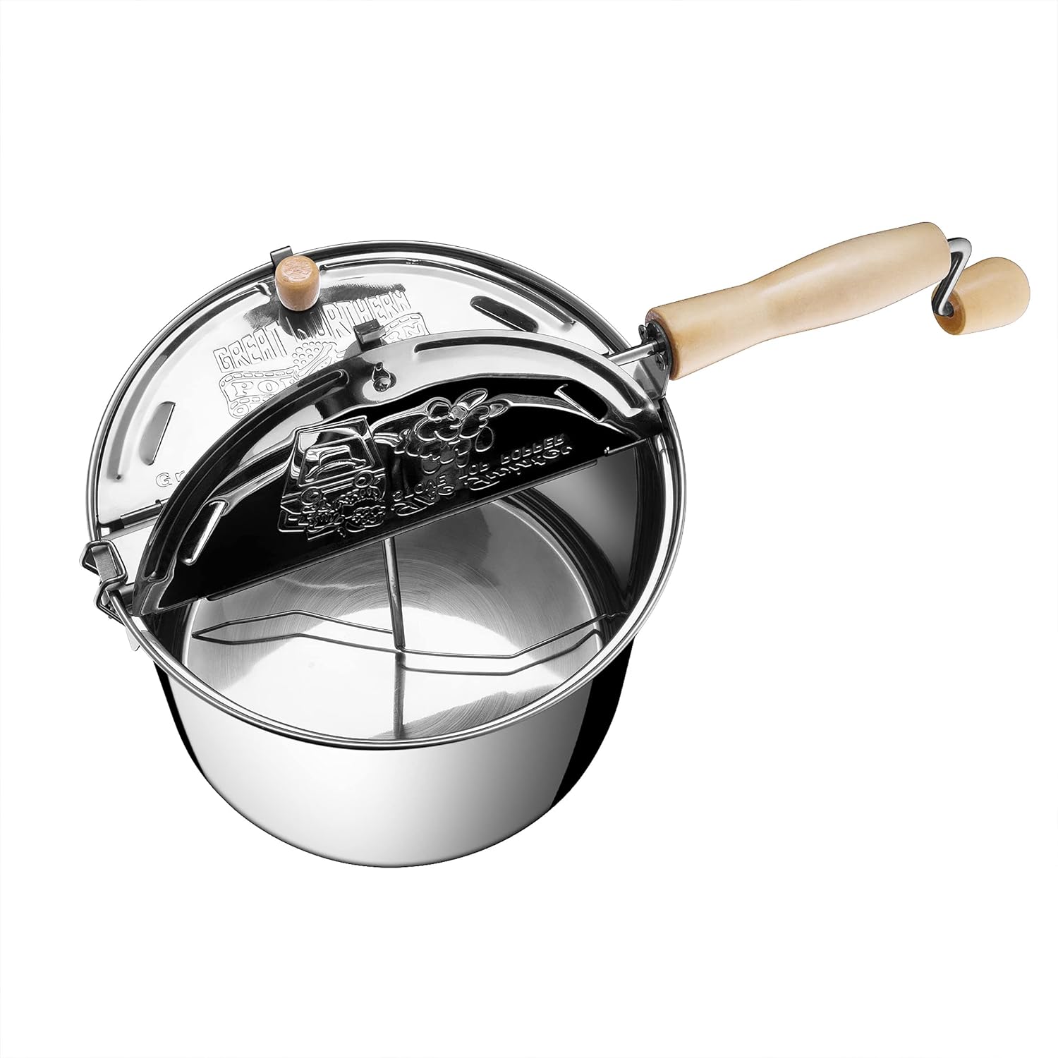 6251 Original Stainless Steel Stovetop Popcorn Popper - 6.5-Quart - by Great Northern Popcorn,Silver,130857PCV