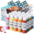 Fabric Paint Set for Clothes, 20 Colors(60ml/2oz Each) Permanent Textile Paint with 6 Brushes, 1 Palette, Washable Fabric Paint, Art Supplies for Clothes, Canvas, T-Shirts, Jeans, Bags, DIY Projects
