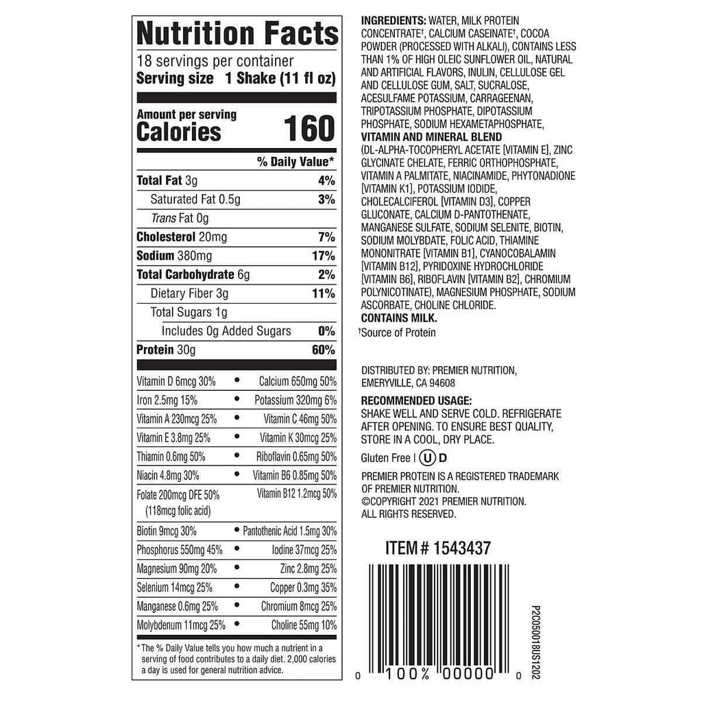 Premier Protein High Protein Shakes Variety Sampler Pack, 11 Fl. Oz Each - Cafe Latte, Chocolate, Vanilla, Caramel, Cake Batter, Chocolate Peanut Butter - 2 of Each Flavor (12 Pack) in The Award Box Packaging