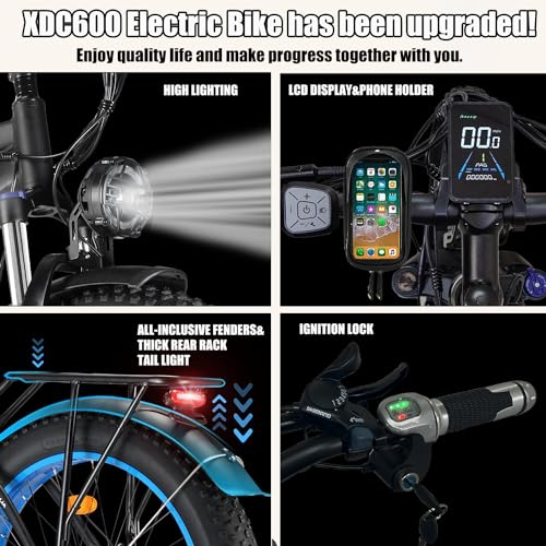 Electric Bike for Adults, 2000W Dual MotorAWD 48V 22Ah Fat Tire Ebike 35MPH Electric Bicycles Shimano 21-Speed with Ignition Lock Hydraulic Disc Brakes Bike