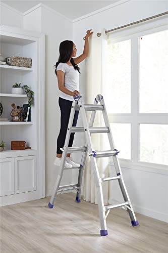 COSCO 18 ft Reach Height Aluminum Multi-Position Ladder, 300 lb. Load Capacity Type IA Duty Rating