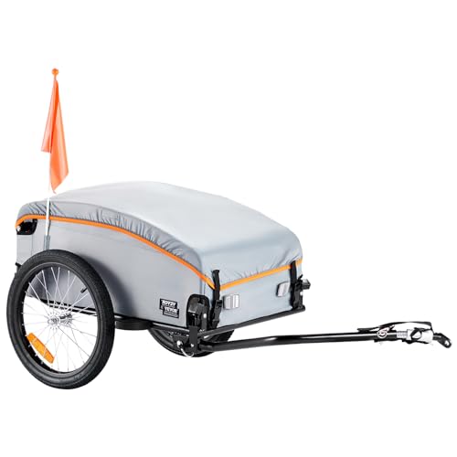 VEVOR Bike Cargo Trailer, 88/100/160 lbs Load Capacity, Heavy-Duty Bicycle Wagon Cart, Foldable Compact Storage with Universal Hitch
