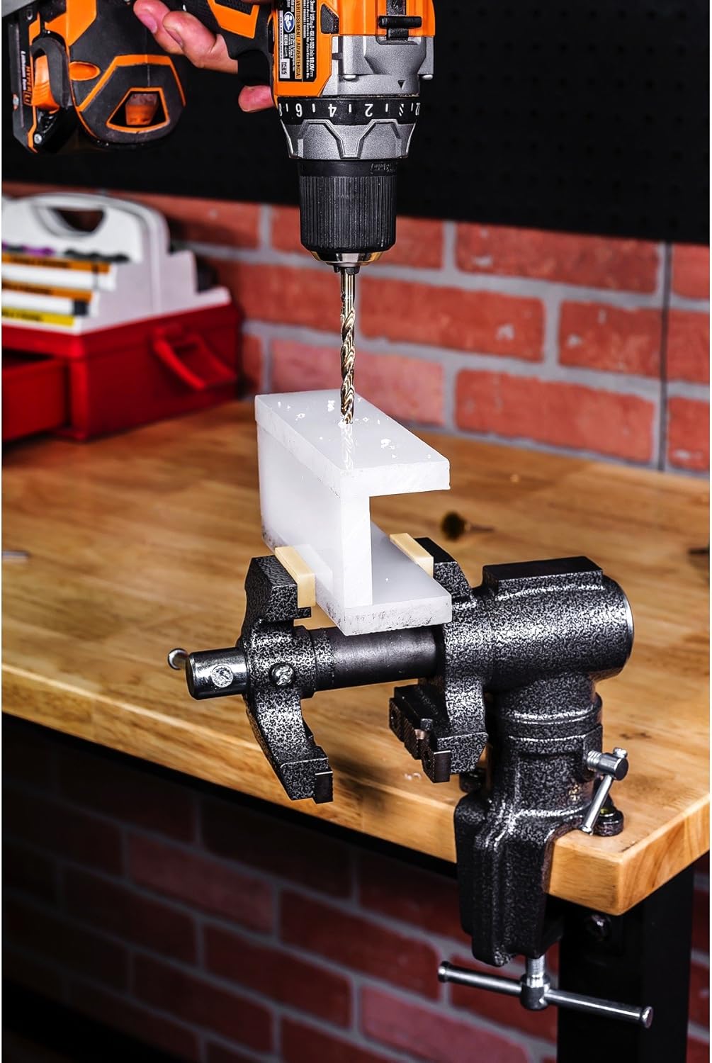 2-1/2 inch Mini Jaw Portable Clamp-on Table Bench Third Hand Vise Swivels and Rotates 360°, 1-1/2 inch and 2-1/2 inch Jaws, Soft Jaw Covers, Jewelry, Hobby, Crafts, Clamp or Bolt-on - 240006