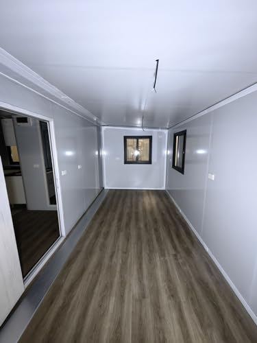Portable Prefabricated Tiny Home, Foldable, Expandable Container with Bathroom,Bedroom,Living Room and Open Kitchen.Modern Design Small Villa,Mobile Expandable House. (Wooden 20x20ft)