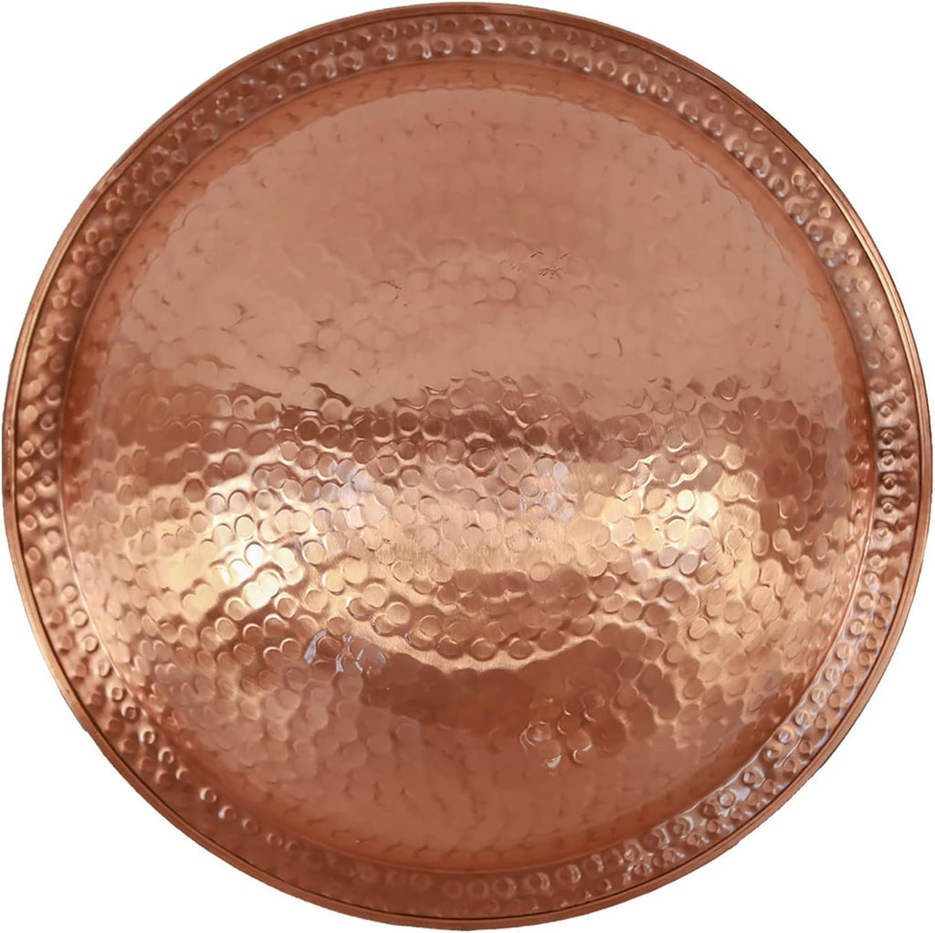 Achla Designs 201-7017 Hammered Solid Short Stand Birdbath, Satin Copper
