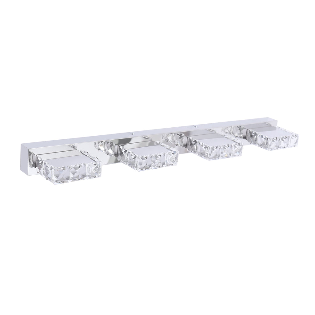 4-head LED Over Mirror Light Modern Waterproof Bathroom Over Mirror Light Wall-Mounted Long Over Mirror Light Vanity Crystal Front Mirror Toilet Wall Lamp Make-up Light