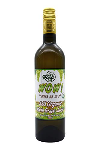 De La Rosa Austrian Red Grape Juice, Kosher, Non-GMO & Gluten Free, 100% Organic Red Grape Juice, No Sugar Added, No Preservative, Vegan Red Grape Juice, 25.4 Oz Glass Bottle (Pack of 2)