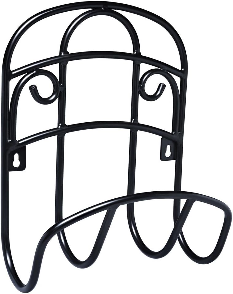 Liberty Garden Products Garden 231 Wall Mount Decorative Wire Garden Butler Hose Hanger, Holds 125-Feet of 5/8-Inch Hose - Black