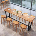 Solid Wood Bar Table,Long Narrow Dining Table Kitchen Table,Live Edge Bar Height Table Pub Tables with Footrest,Farmhouse Counter Height Table Coffee Bar Table,Only Table(55.1", Natural)