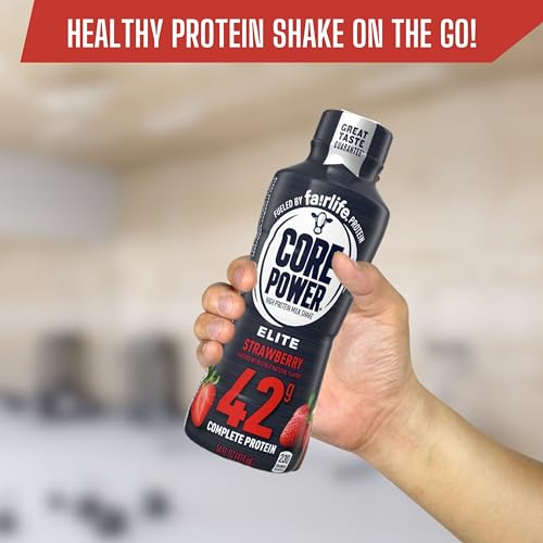 Worldwide Nutrition Bundle: Fairlife Core Power Elite 42g High Protein Milk Shake - Kosher, Chocolate Protein Shake for Workout Recovery - 14 Fl Oz (Pack of 12) & Multi-Purpose Key Chain