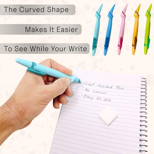 Lefty’s Left Handed Erasable Pen No Smear - Smudge Free Soft Grip - Effortless Writing Comfort - Quick-Dry Pens for Back to School - Gifts for Left-Handed People, Lefty Adults, Kids