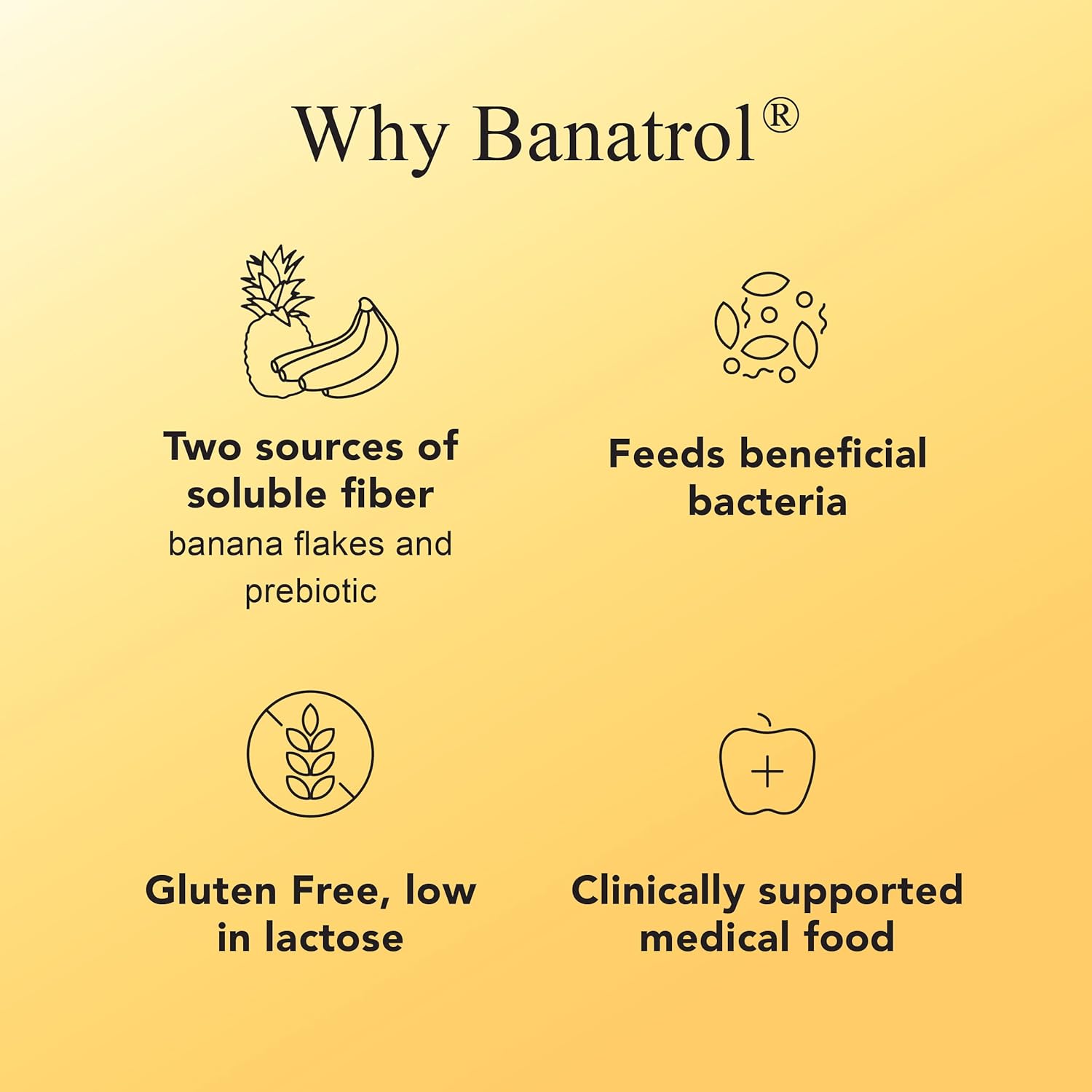 Medtrition Banatrol Natural Anti-Diarrheal with Prebiotics, Relief for IBS and Recurring Diarrhea, Clinically Supported Food, Non-Constipating, 28 Servings (Pineapple)