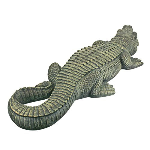 Design Toscano JE111535 Swamp Beast Lawn Alligator Crocodile Outdoor Garden Statue, Large, 37 Inches Long, Handcast Polyresin, Reptile Green Finish