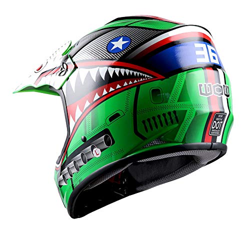 WOW Youth Kids Motocross BMX MX ATV Dirt Bike Moutain Helmet Storm Black