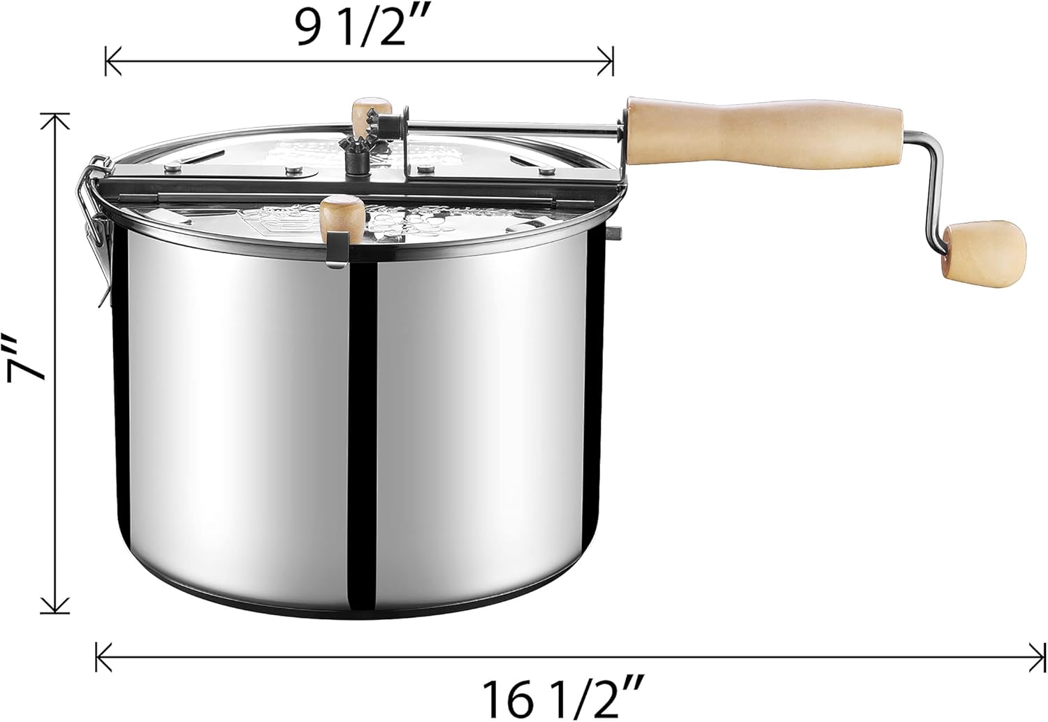 6251 Original Stainless Steel Stovetop Popcorn Popper - 6.5-Quart - by Great Northern Popcorn,Silver,130857PCV