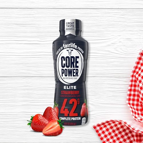 Worldwide Nutrition Bundle: Fairlife Core Power Elite 42g High Protein Milk Shake - Kosher, Chocolate Protein Shake for Workout Recovery - 14 Fl Oz (Pack of 12) & Multi-Purpose Key Chain