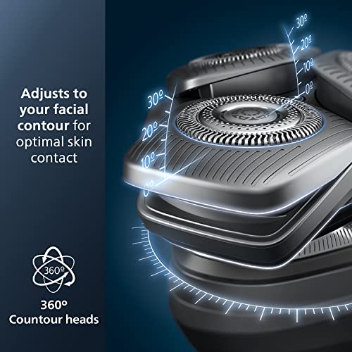 Philips Norelco Shaver Series 9000, Wet and Dry Electric Shaver, with Lift & Cut Shaving System and SenseIQ Technology, Pop-up Trimmer, Cleaning Pod, Charging Stand and Travel Case, Model S9987/85