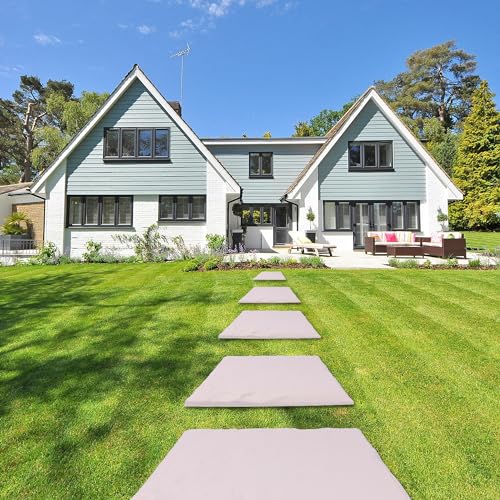 4Pcs Large Stepping Stones Outdoor Garden Walkway, Durable Plastic Pavers for Patio, Pathway, and Landscaping, Weatherproof Stepping Stones with Ground Stakes for Easy Installation