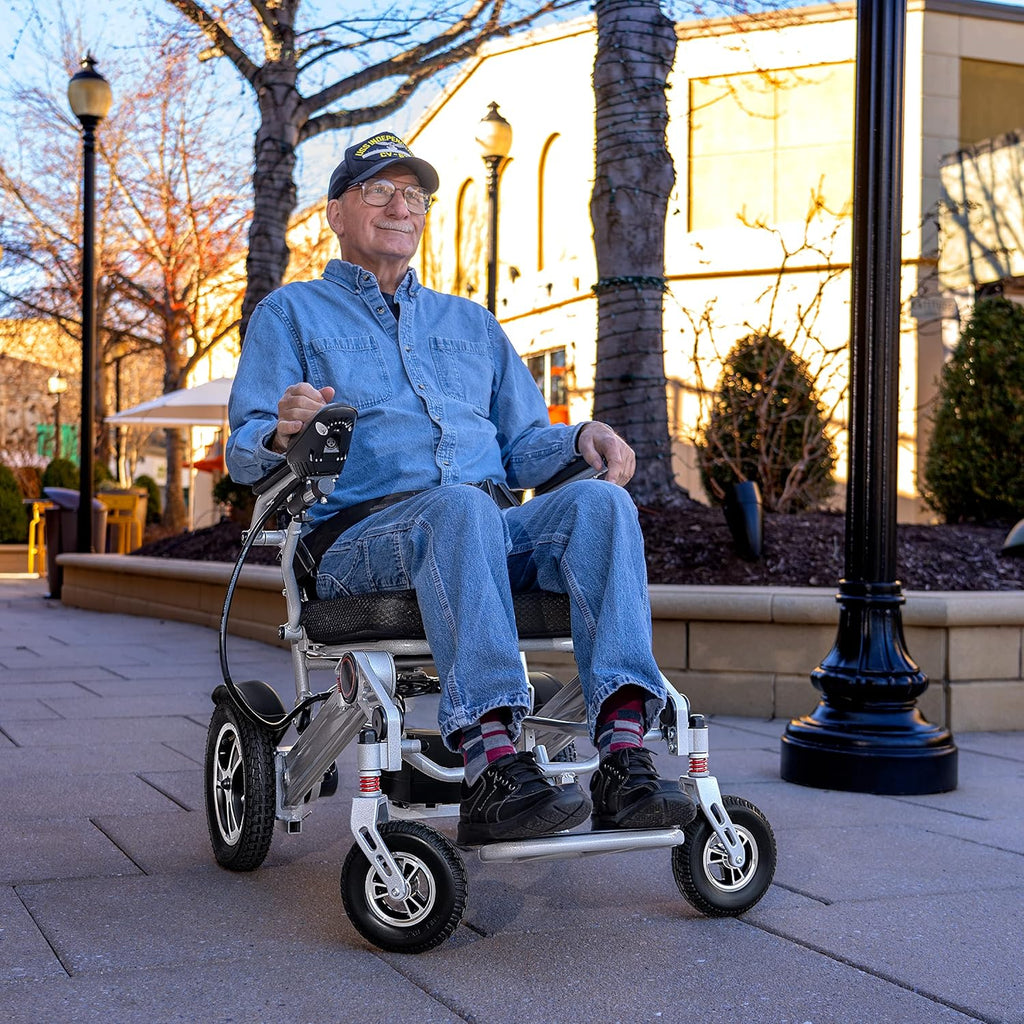 Gray Electric Wheelchair. Powerful Electric Wheelchair for Seniors