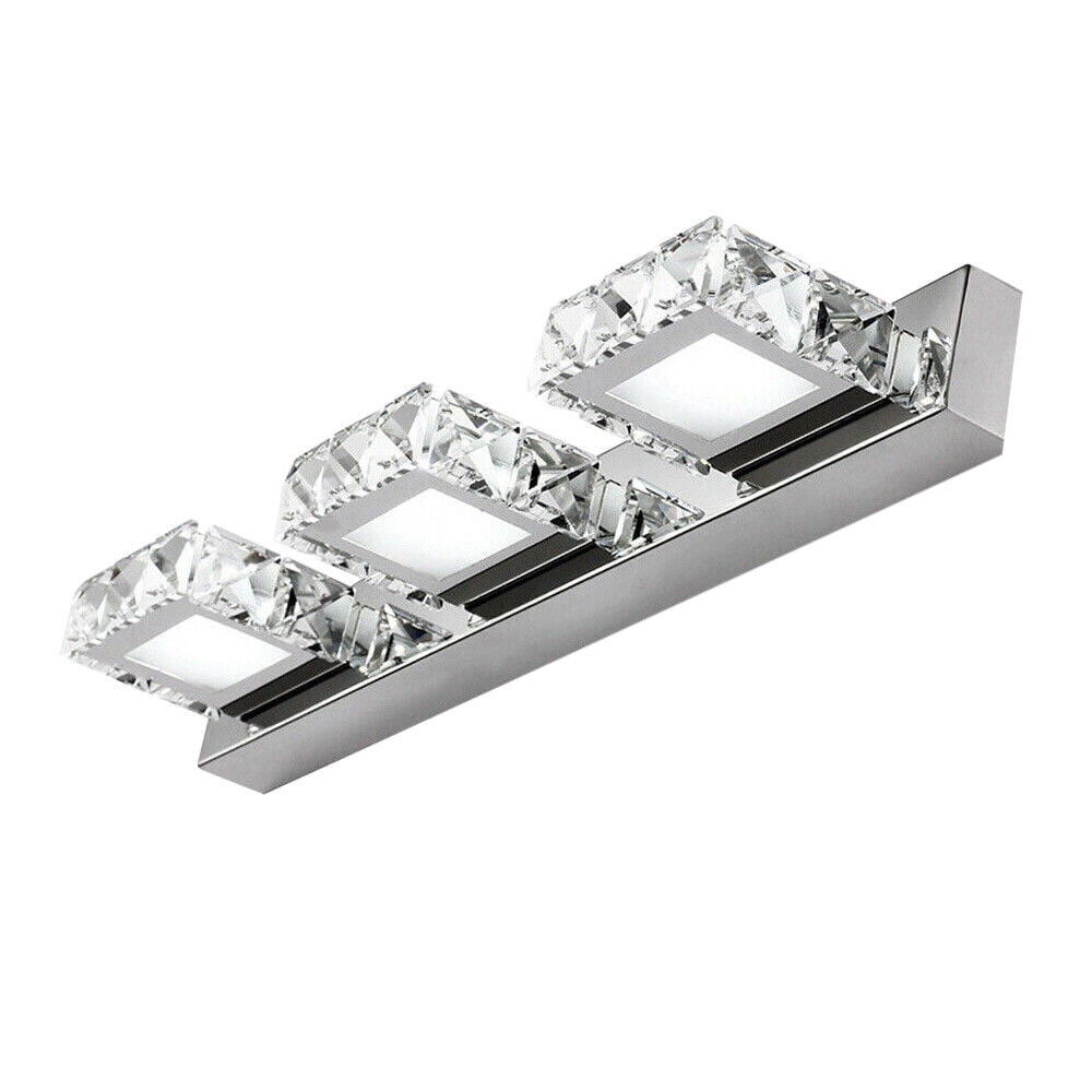 9W Modern Silver Crystal Makeup Mirror Wall-Lamp LED Make-up Vanity Light for Toilet Bathroom Bedrooms