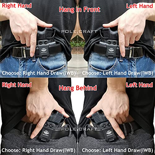 Bodyguard 380 Holster IWB Kydex Holster Custom Fit: Smith & Wesson M&P Bodyguard 380 / Bodyguard 380 with Integrated Laser Pistol - Inside Waistband Concealed Carry - Adj. Cant Retention - Cover Mag-Button - No Wear - No Jitter