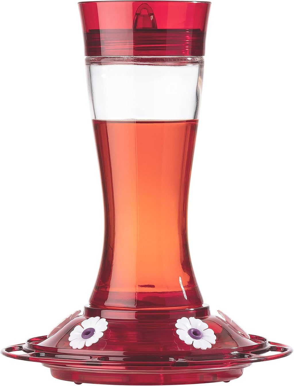 More Birds Bird Health+ Garnet Hummingbird Feeder, Glass Hummingbird Feeders for Outdoors, 5 Feeding Stations, 20 Ounces