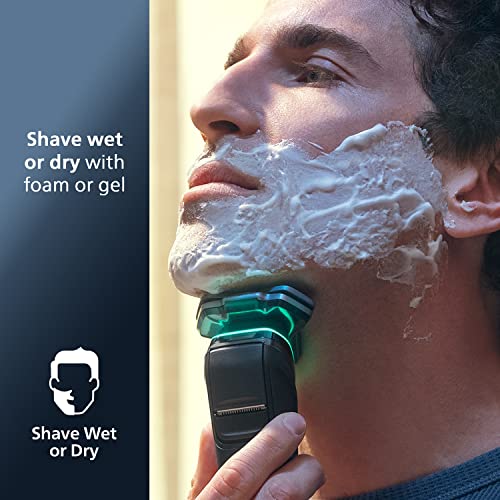 Philips Norelco Shaver Series 9000, Wet and Dry Electric Shaver, with Lift & Cut Shaving System and SenseIQ Technology, Pop-up Trimmer, Cleaning Pod, Charging Stand and Travel Case, Model S9987/85