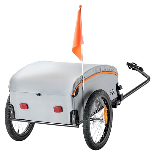 VEVOR Bike Cargo Trailer, 88/100/160 lbs Load Capacity, Heavy-Duty Bicycle Wagon Cart, Foldable Compact Storage with Universal Hitch