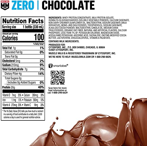 Muscle Milk Genuine Protein Shake, Vanilla Creme, 11.16 Fl Oz Bottle & Pro Advanced Nutrition Protein Shake, Knockout Chocolate