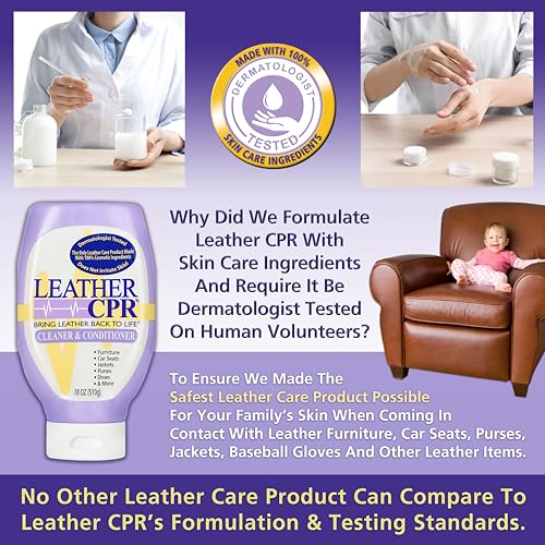 Leather CPR | 2-in-1 Leather Cleaner & Leather Conditioner (18oz) | Cleans, Restores, Conditions, & Protects Furniture, Car Seats, Purses, Shoes, Boots, Saddles/Tack, Jackets, & Auto