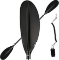 Kayak Paddle, Telescoping Canoe Paddle Boat Oars with Kayak Paddles Leash Stainless Steel Tube Comfort Grips Black(94inch)
