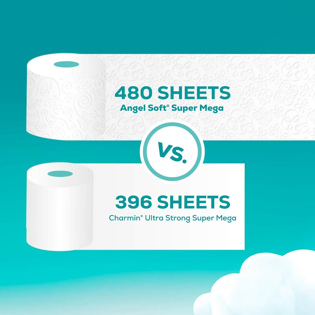 ANGEL SOFT® BATH TISSUE, 12 SUPER MEGA ROLLS